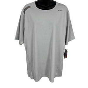 Nike Dri-Fit Mens Running Shirt Large Light Gray Athletic Tee Short Sleeve New